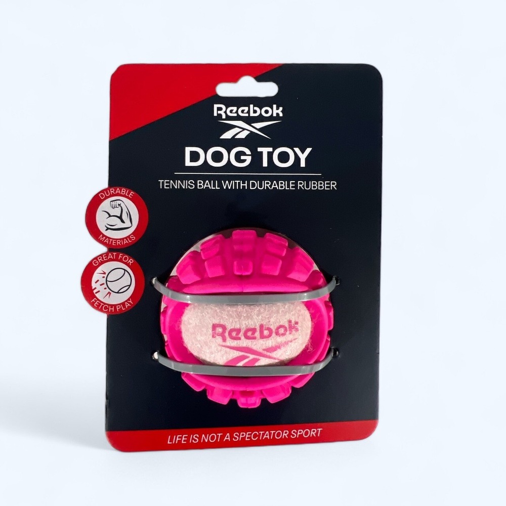 Reebok Dog Toy Rubber Encased Tennis Ball Pink NEW!!!